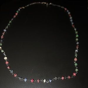 Mixed Sapphire Rosary Bead Necklace